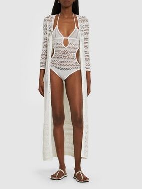 Isabel Marant White Crochet Halter bodysuit